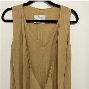 MAXMARA Tan V-Neck Maxi Dress